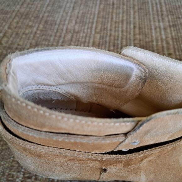 Rag & Bone Camel Tan Suede Harrow Bootie Size 8 Heeled Leather Ankle Boot - Picture 12 of 14